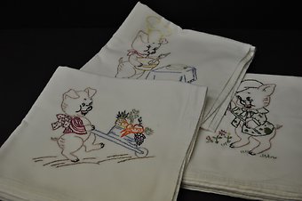 Embroidered Dish Towels- set of 7