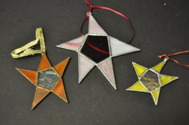 Stained Glass Star Ornaments - smaller